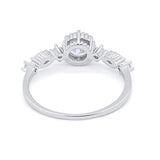 Petite Dainty Wedding Ring Simulated Cubic Zirconia 925 Sterling Silver