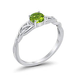 Celtic Trinity Engagement Ring Simulated Peridot CZ Solid 925 Sterling Silver