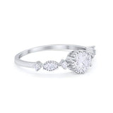 Petite Dainty Wedding Ring Simulated Cubic Zirconia 925 Sterling Silver