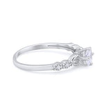 Petite Dainty Princess Cut Wedding Ring Simulated CZ 925 Sterling Silver