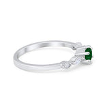 Petite Dainty Engagement Ring Marquise Simulated Green Emerald CZ 925 Sterling Silver