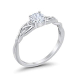 Celtic Trinity Wedding Promise Ring Simulated Cubic Zirconia 925 Sterling Silver