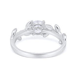 Floral Wedding Bridal Ring Simulated Cubic Zirconia 925 Sterling Silver