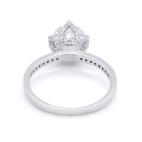 Floral Wedding Bridal Ring Simulated Cubic Zirconia 925 Sterling Silver