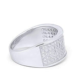 Half Eternity Wedding Ring Band 6 Row Pave Simulated CZ 925 Sterling Silver
