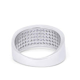 Half Eternity Wedding Ring Band 6 Row Pave Simulated CZ 925 Sterling Silver
