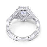 Teardrop Engagement Bridal Ring Simulated CZ 925 Sterling Silver