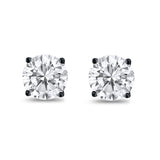 Butterfly Prong Round Casting Black Tone, Simulated Cubic Zirconia Stud Earrings 925 Sterling Silver