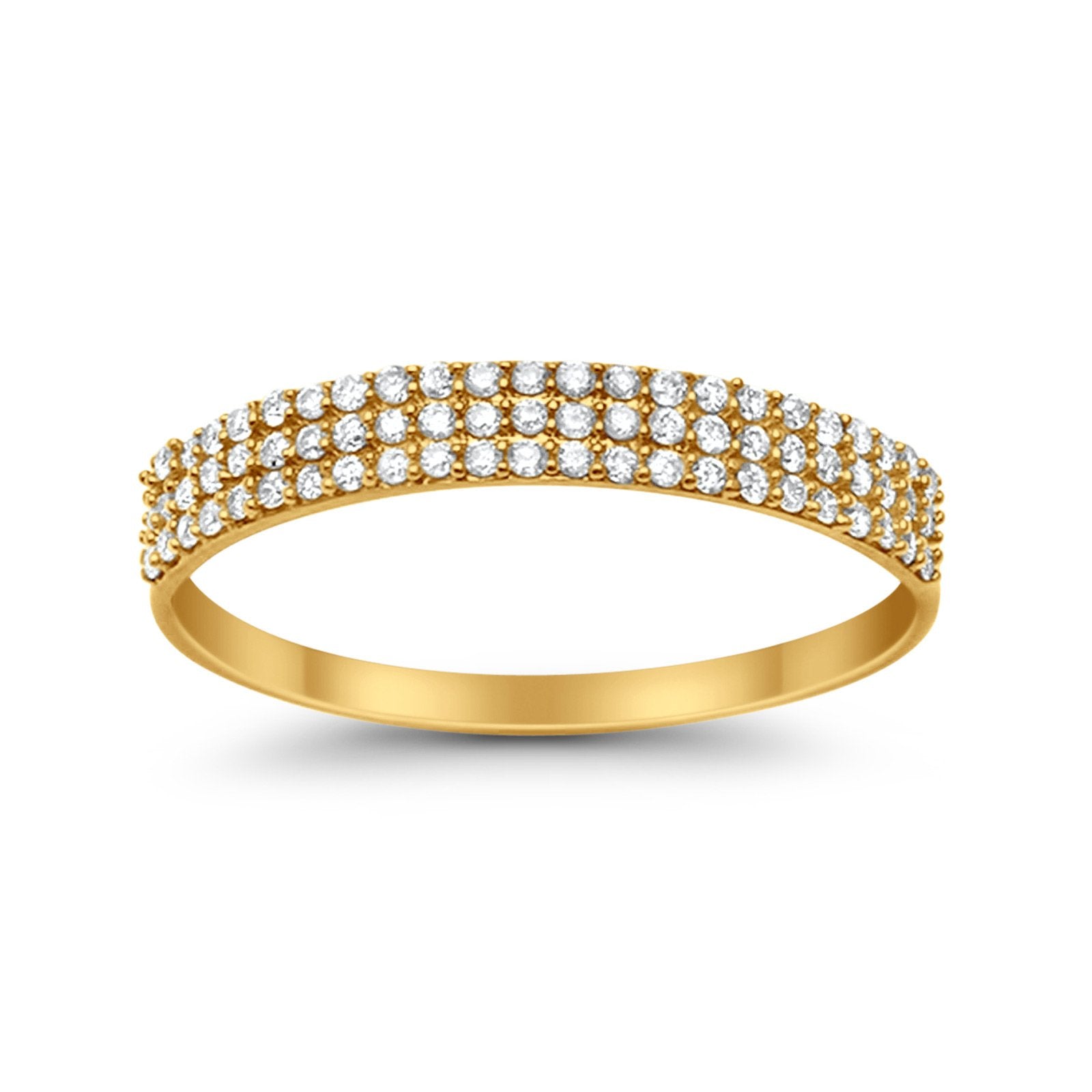 14K .23ct Yellow Gold Diamond Eternity Bands Size 6.5