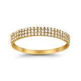14K .23ct Yellow Gold Diamond Eternity Bands Size 6.5