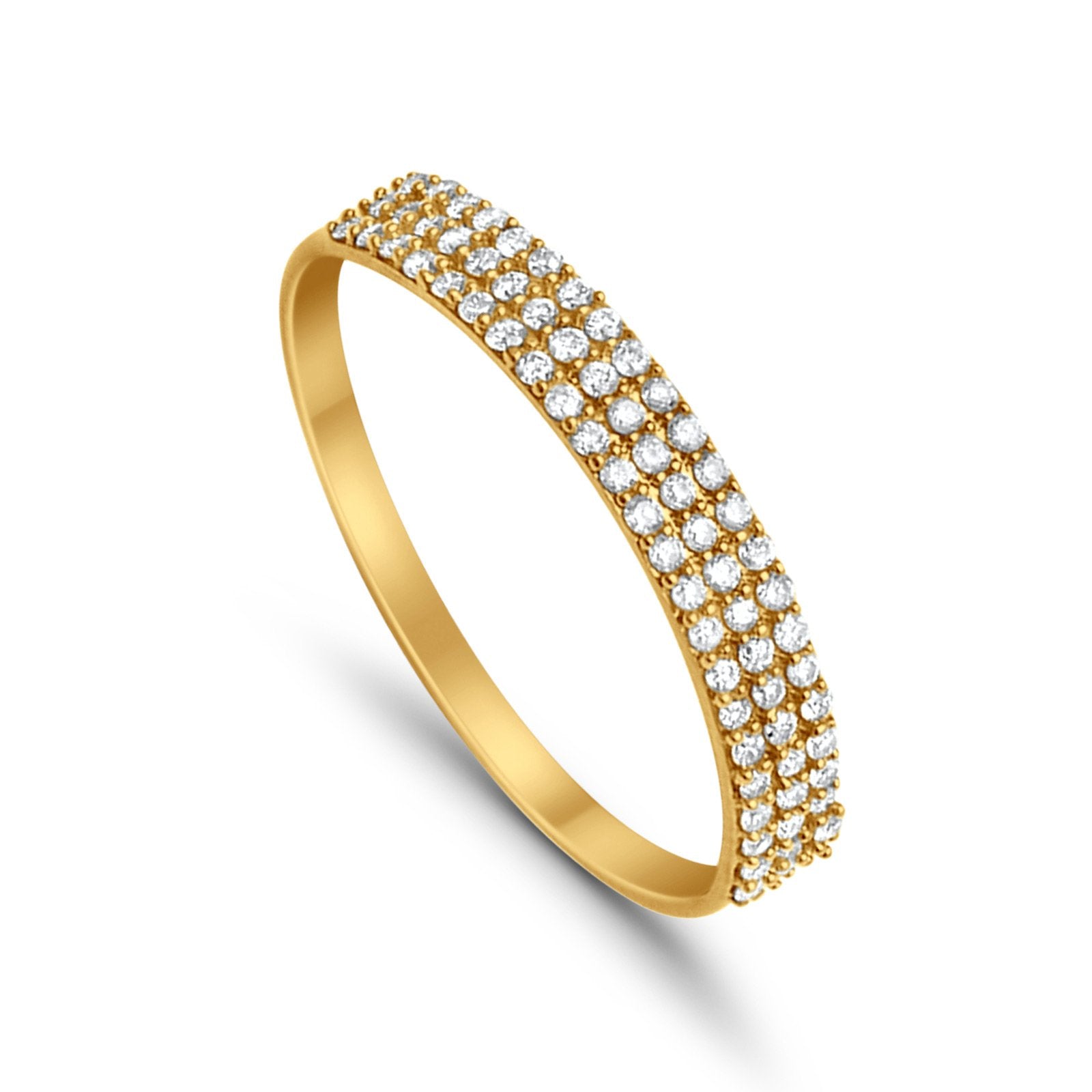 14K .23ct Yellow Gold Diamond Eternity Bands Size 6.5