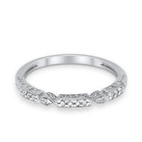 14K White Gold Diamond Anniversary Wedding Stackable Eternity Bands .08ct Size 6.5