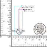 Fashionable Universe Cute Moon Engagement Ring Round Simulated Cubic Zirconia 925 Sterling Silver