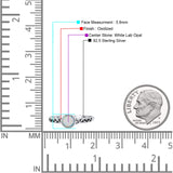 Celtic Style Round Thumb Ring Oxidized Statement Fashion Ring Band Lab Created White Opal 925 Sterling Silver