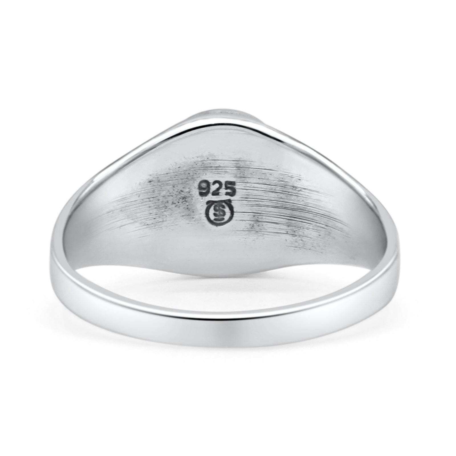 Petite Dainty Statement Fashion Oval Thumb Ring Simulated Turquoise Solid 925 Sterling Silver