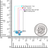 New Design Petite Dainty Fashion Thumb Ring Lab Created Blue Opal Solid 925 Sterling Silver
