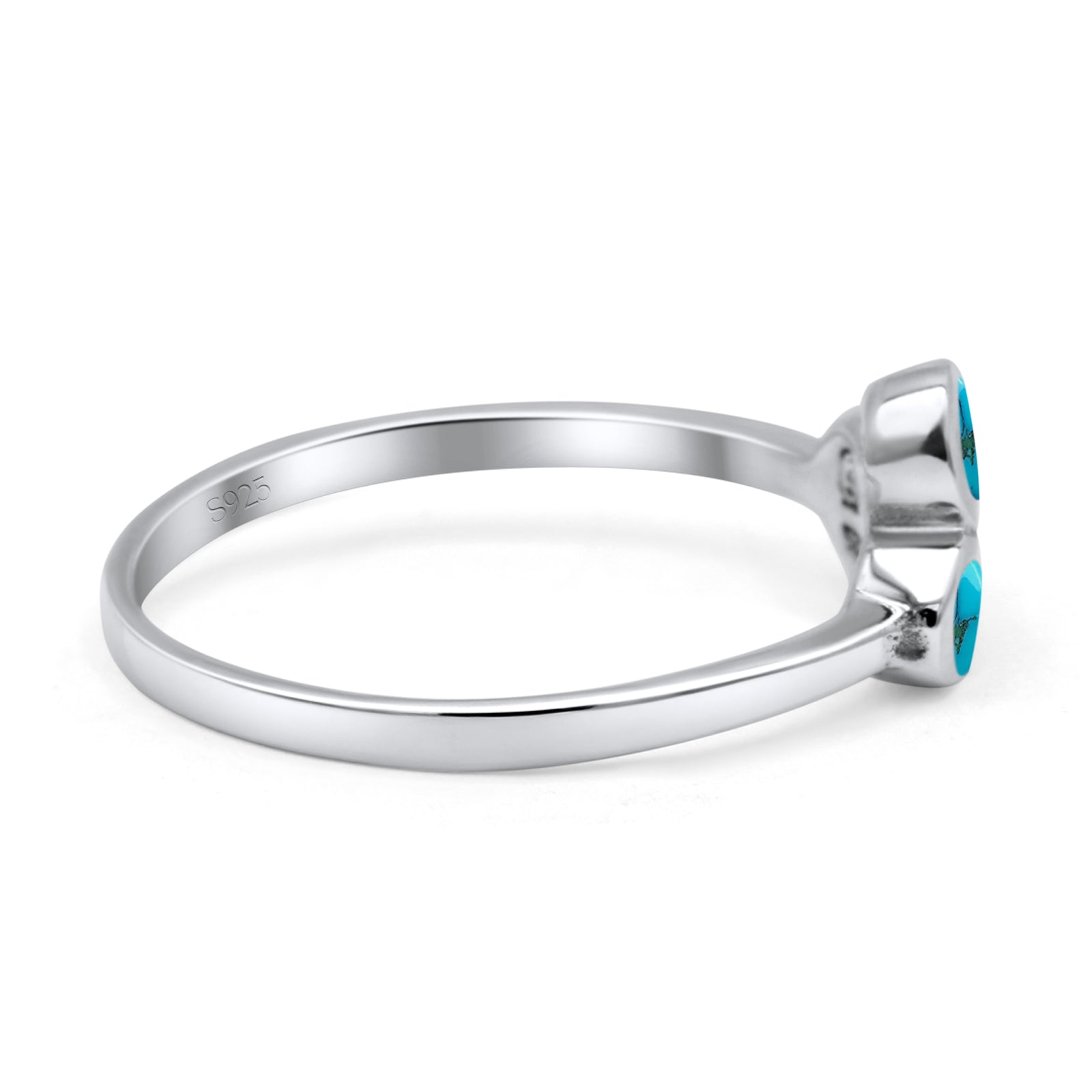 New Design Petite Dainty Fashion Thumb Ring Simulated Turquoise Solid 925 Sterling Silver