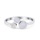 New Design Petite Dainty Fashion Thumb Ring Lab Created White Opal Solid 925 Sterling Silver