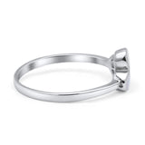 New Design Petite Dainty Fashion Thumb Ring Lab Created White Opal Solid 925 Sterling Silver