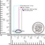 Crescent Oxidized Bali Half Moon Trendy Statement Fashion Ring Lab Created White Opal 925 Sterling Silver