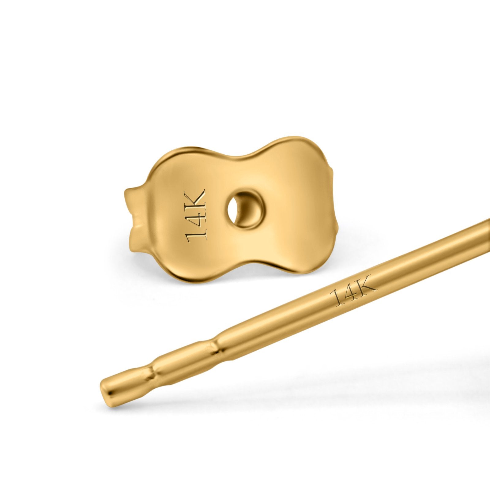 14K Yellow Gold Half Ball Earrings DC Style 9mm