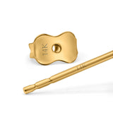 14K Yellow Gold Half Ball Earrings DC Style 9mm
