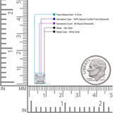 Diamond Stud Earrings 0.15ct Square Micro Pave 10K White Gold Wholesale