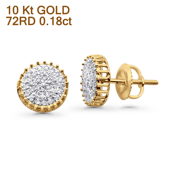 Solid 10K Yellow Gold 4mm Round Hip Hop Flower Diamond Stud Earring Wh –  Blue Apple Imports