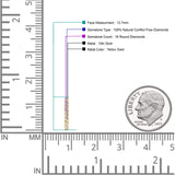 Diamond Line Stud Earrings 12.7mm Round Fashion 10K Yellow Gold Wholesale