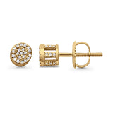 Solid 10K Yellow Gold 5mm Round Shaped Diamond Stud Earrings Wholesale
