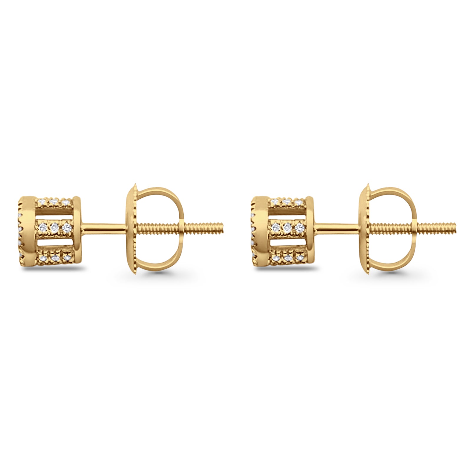 Solid 10K Yellow Gold 5mm Round Shaped Diamond Stud Earrings Wholesale