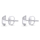 Diamond Stud Earrings 7mm Square Shaped 10K White Gold Wholesale