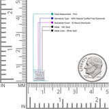 Diamond Stud Earrings 7mm Square Shaped 10K White Gold Wholesale