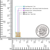 Diamond Stud Earrings 7mm Square Shaped 10K Yellow Gold Wholesale