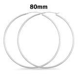 1.5mm Thickness Snap Post Hoop Earring Hoop Earrings Round 925 Sterling Silver (10mm-80mm)