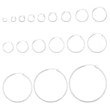 1.5mm Thickness Snap Post Hoop Earring Hoop Earrings Round 925 Sterling Silver (10mm-80mm)