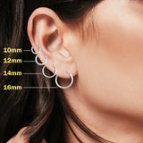 1.5mm Thickness Snap Post Hoop Earring Hoop Earrings Round 925 Sterling Silver (10mm-80mm)