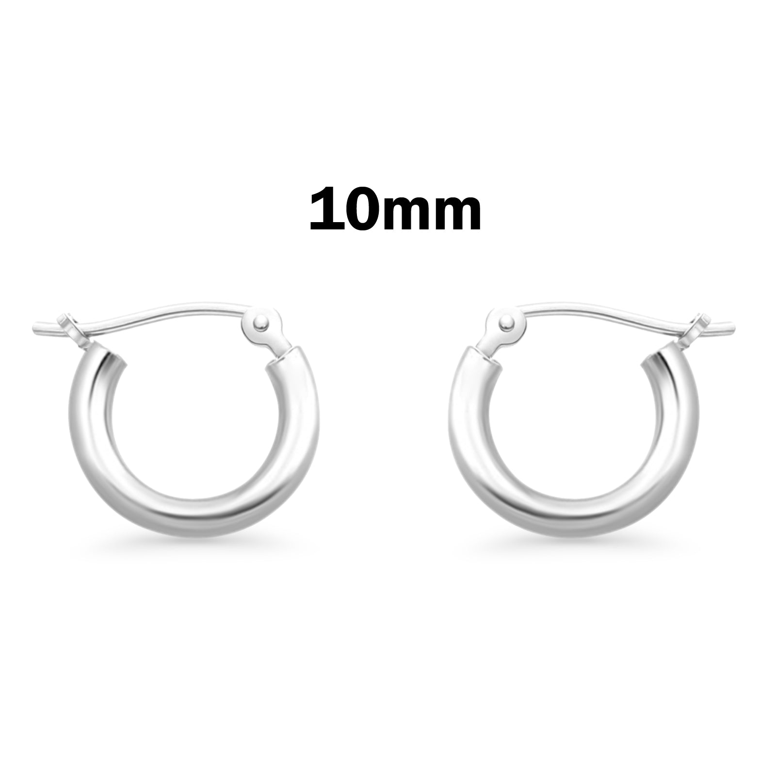 1.5mm Thickness Snap Post Hoop Earring Hoop Earrings Round 925 Sterling Silver (10mm-80mm)