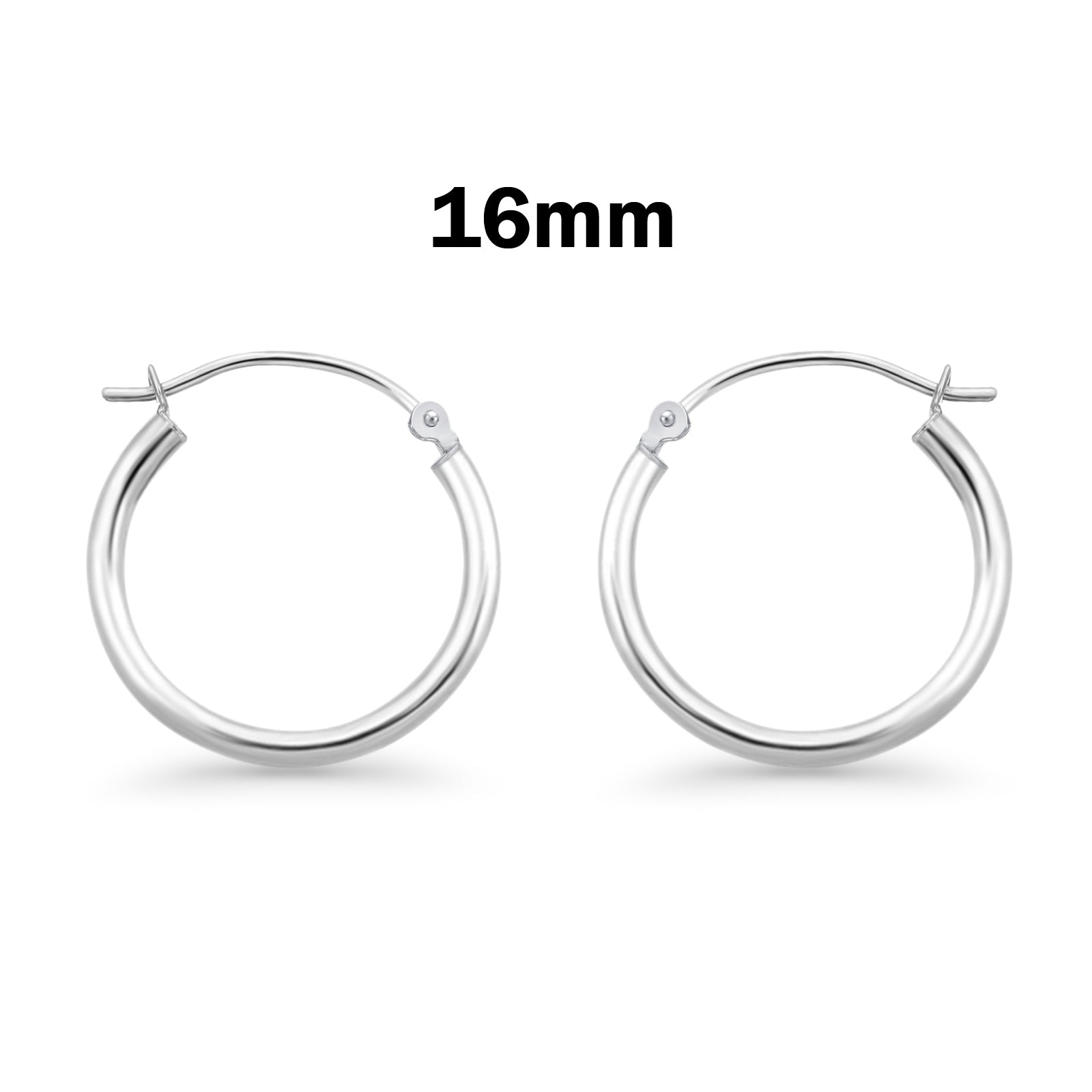 1.5mm Thickness Snap Post Hoop Earring Hoop Earrings Round 925 Sterling Silver (10mm-80mm)