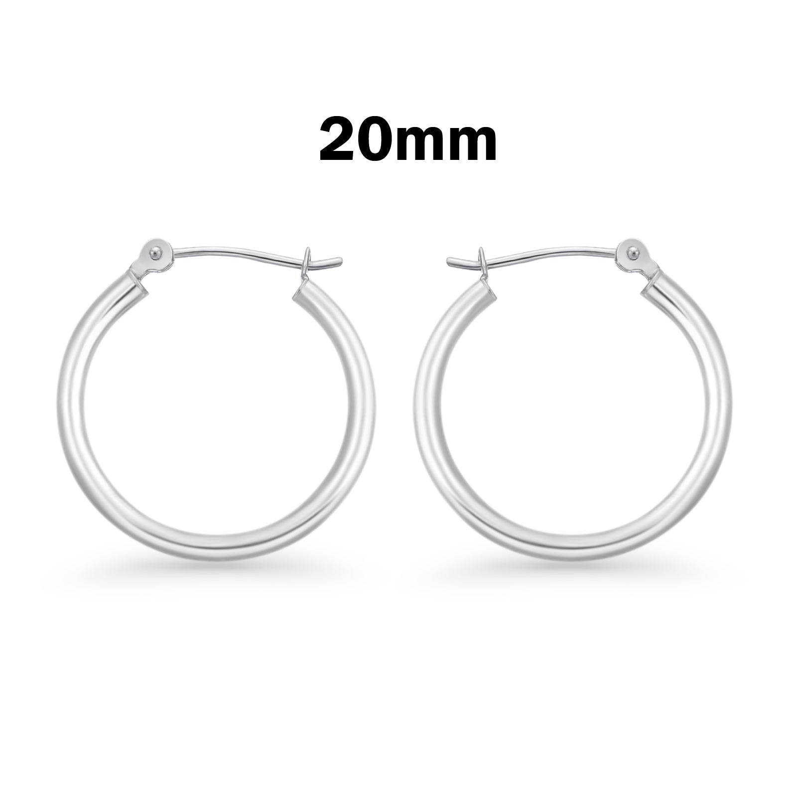 1.5mm Thickness Snap Post Hoop Earring Hoop Earrings Round 925 Sterling Silver (10mm-80mm)