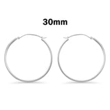 1.5mm Thickness Snap Post Hoop Earring Hoop Earrings Round 925 Sterling Silver (10mm-80mm)