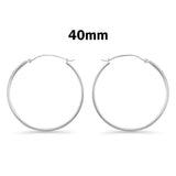 1.5mm Thickness Snap Post Hoop Earring Hoop Earrings Round 925 Sterling Silver (10mm-80mm)