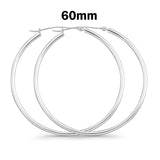 2mm Thickness Snap Post Hoop Earring Hoop Earrings Round 925 Sterling Silver (12mm-65mm)
