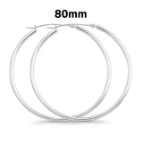 2mm Thickness Snap Post Hoop Earring Hoop Earrings Round 925 Sterling Silver (12mm-65mm)