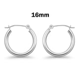 2mm Thickness Snap Post Hoop Earring Hoop Earrings Round 925 Sterling Silver (12mm-65mm)