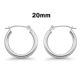 2mm Thickness Snap Post Hoop Earring Hoop Earrings Round 925 Sterling Silver (12mm-65mm)