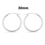2mm Thickness Snap Post Hoop Earring Hoop Earrings Round 925 Sterling Silver (12mm-65mm)