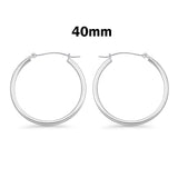 2mm Thickness Snap Post Hoop Earring Hoop Earrings Round 925 Sterling Silver (12mm-65mm)