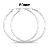 2mm Thickness Snap Post Hoop Earring Hoop Earrings Round 925 Sterling Silver (12mm-65mm)