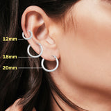 3mm Thickness Snap Post Hoop Earrings Round 925 Sterling Silver (20mm-55mm)